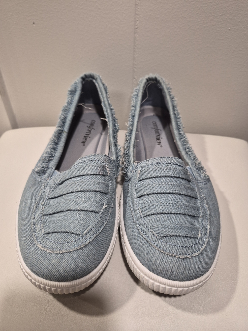 comfortview Light Blue Denim Slip-On Loafers